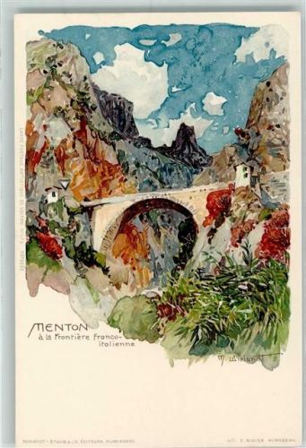 Menton 1899 Velten Verlag 475 Grenze Franco-Italien AK