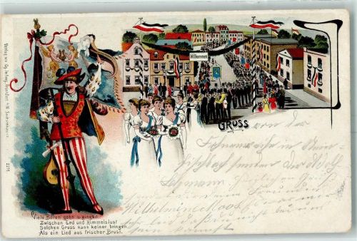 1906 Gruss aus Fahnenträger Festzug AK