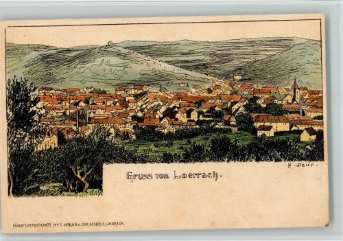 Lörrach 1900 Künstlerpostkarte Nr. 7 - Verlag Haerdle - gute Erhaltung AK