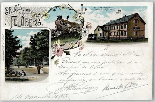 Feldberg 1897 Fuchstanz Brunhildisfelsen Altes Feldberghaus Bes J. G. Ungeheuer