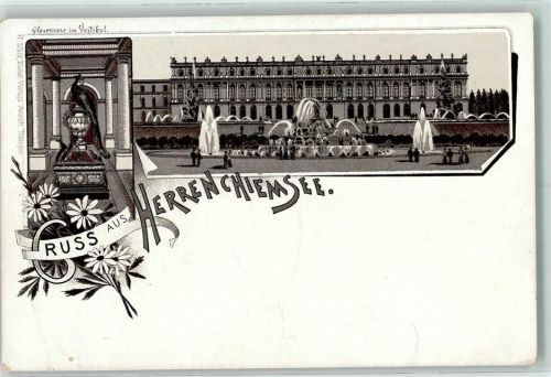 Herrenchiemsee Vorläufer Druck 1890-1895 Schloss Pfauenvase im Vestibul