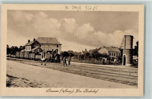 Sissonne 1915 Bahnhof WK I Feldpost Rekrutendepot 23. Inf. Division