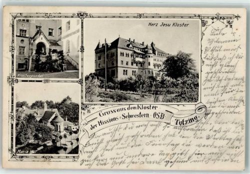 Tutzing 1910 Herz Jesu-Kloster Klosterportal Maria Hilf
