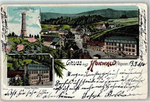Le Hohwald 1900 Hohenlohe-Turm auf dem Hochfeld Hotel Stauffer
