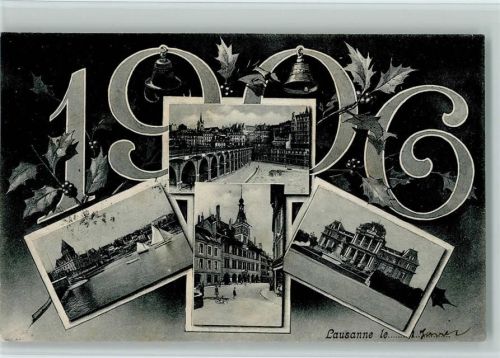 Lausanne 1906 Neujahr Jahreszahl 1906 - Postkarten auf AK Verlag Jacot