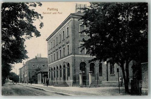 Plattling 1917 Bahnhof und Post