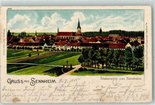 68700 Cernay Sennheim Lithographie Gruss aus Kunstverlag Rosenblatt AK