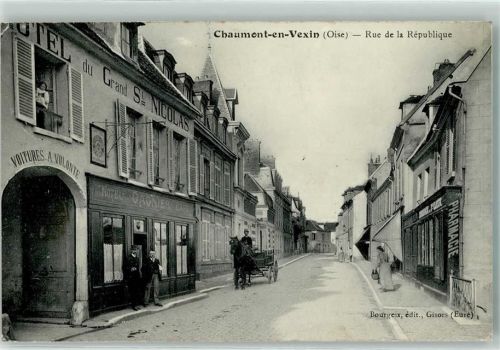 Chaumont-en-Vexin 1910 Rue de la Republique Hotel du Grand St. Nicolas Apotheke