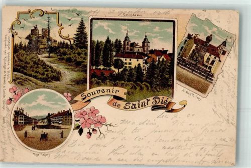 Saint-Die-des-Vosges 1900 Cathedrale Statue J. Ferry Rue Thiers