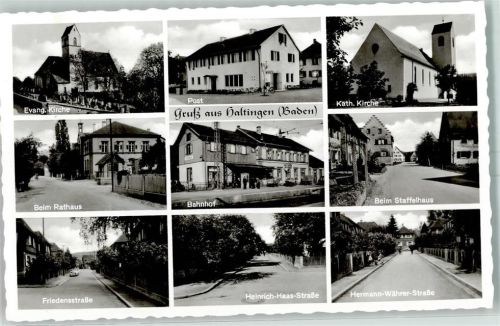 79576 W7858 Haltingen - Ev. Kirche Post Kath. Kirche Beim Rathaus Bahnhof Beim Staffelhaus Friedensstraße Heinrich-Haas-Straße Hermann-Währer-Straße