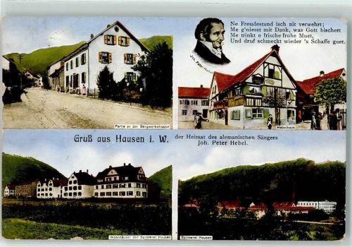 79688 W7862 Hausen im Wiesental - An der Bergwerkstraße Joh. Peter Hebel Hebelhaus Wohnhäuser der Spinnerei