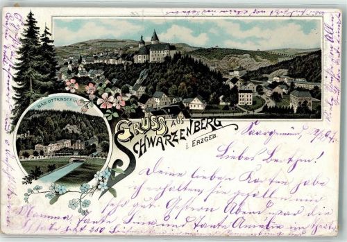 Schwarzenberg 1897 Bad Ottenstein Schloß Schwarzenberg Lithographie