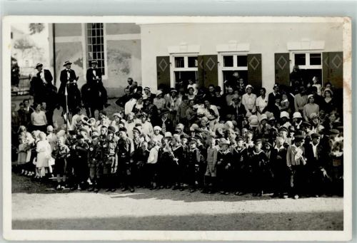 87674 W8951 Hiemenhofen Privatfoto AK Gruppenfoto Kinder Matrosenanzug Reiter Ort lt. Fotograf