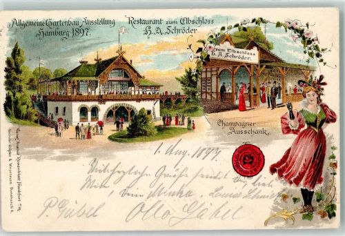 1897 Offiz. Karte Nr. 18 Restaurant zum Elbschloss AK