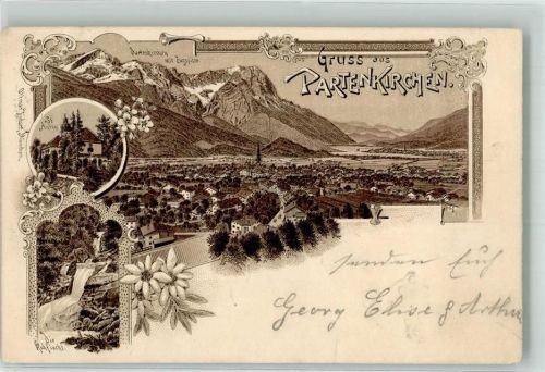 Partenkirchen 1897 Die Kuhflucht St. Anton Zugspitze Edelweis