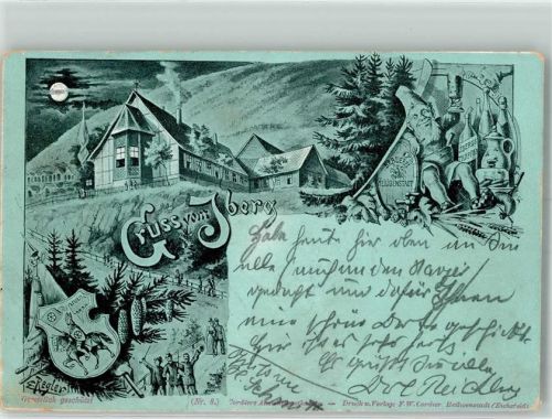 37308 O5630 Heilbad Heiligenstadt 1904 Gebrauchsspuren sign Regler E. Iberg Zwerg Brauerei Lithographie/Mondschein