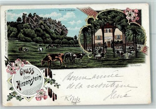 68700 Wattwiller Lithographie Ruine Wirtschaft Gasthaus zum Hirzenstein Verlag Schlumpf