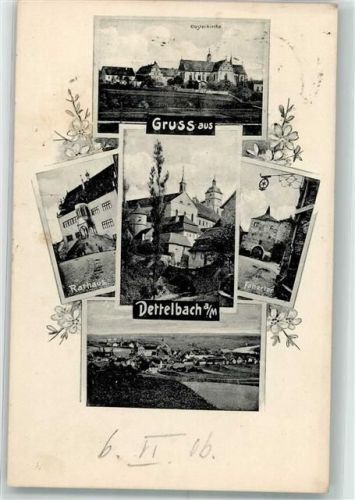 97337 W8716 Dettelbach 1906 - Rathaus Faltertor Kleyerkirche