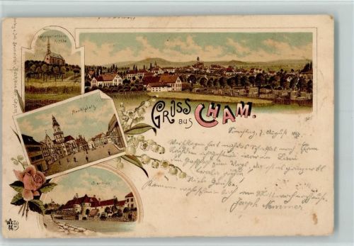 Cham 1898 Gruss aus - Litho,