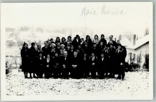 34440 Colombiers 1932 Winter Gruppenfoto Ort handschriftlich