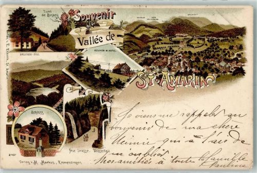 Saint-Amarin 1898 Tunel de Busang Belchen-See Schloss Neue Strasse Wasserfall Belchen mit Hotel