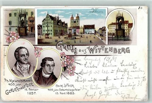Lutherstadt Wittenberg 1899 400jähr. Geurtstagsfeier AK