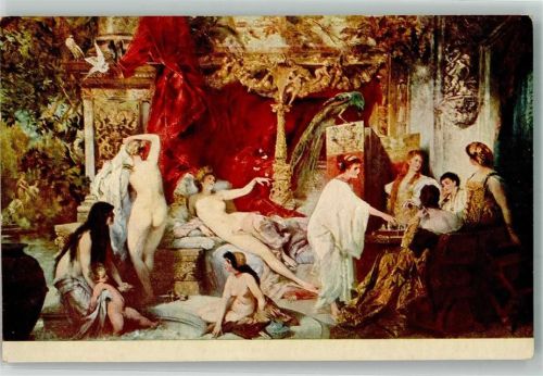 sign. Makart Hans Erotik Akt Harem