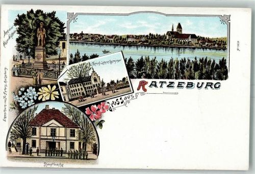 Ratzeburg Denkmal Kaiser Wilhelm Kgl. Lehrerseminar Hauptwache Soldaten