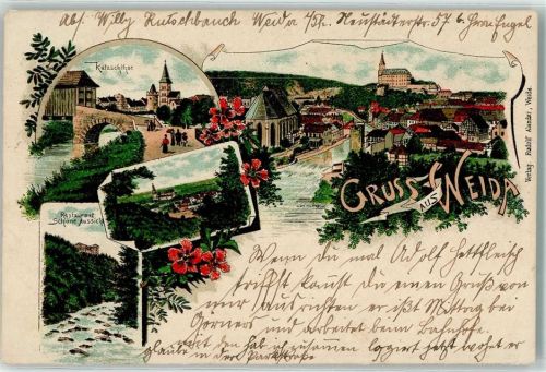 Weida 1912 Katzschthor Gasthaus Schöne Aussicht