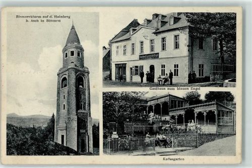 As Bismarckturm auf dem Hainberg Gasthaus zum blauen Engel Kaffeegarten