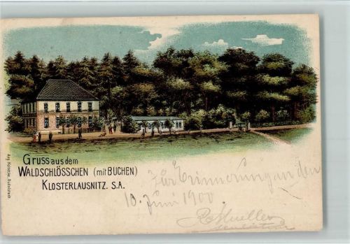 Bad Klosterlausnitz 1900 Gruss aus - Waldschlößchen Restaurant AK