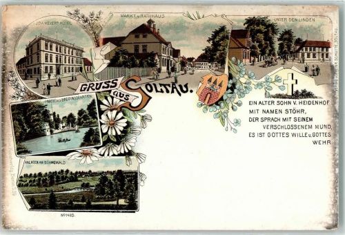 Soltau Markt Rathaus Hotel Meyer Unter den Linden Wappen
