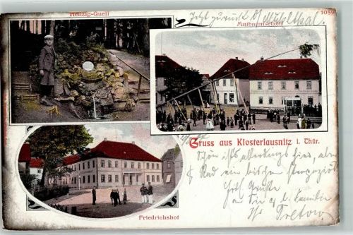 Bad Klosterlausnitz 1904 Heilzig-Quell Friedrichshof Maibaumsetzen