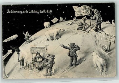 1909 Erinnerung an die Entdeckung , Zeppelin Eisbär AK
