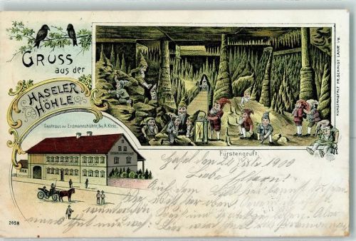 Hasel 1900 Haseler Höhle Fürstengruft Zwerge Gasthaus Zur Erdmannshöhle Bes. A. Klein