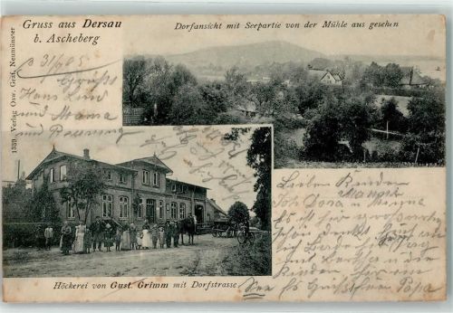 Dersau 1905 Höckrei Grimm Dorfstraße Fahrrad Gruss