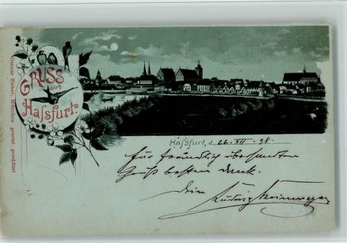 Haßfurt 1898 Mondschein AK