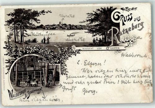 Ratzeburg 1896 Gasthaus Waldesruh A. Schümann