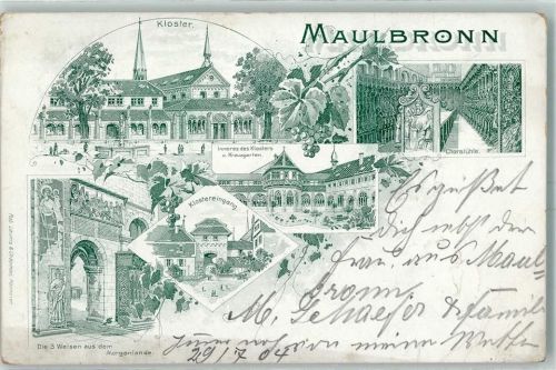 Maulbronn 1904 Kloster Kreuzgarten Klostereingang 3 Weisen aus dem Morgenland Chorstühle