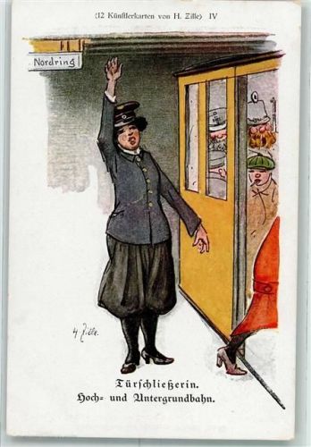 Verlag der Lustigen Blätter Nr. 83 Frauen im Krieg Beruf Türschließerin bei der Bahn WK I