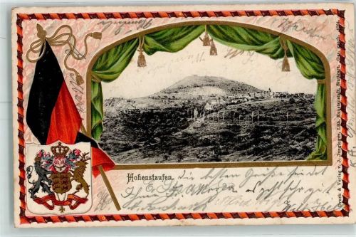 Hohenstaufen 1904 Passepartout Vorhang Fahne Wappen