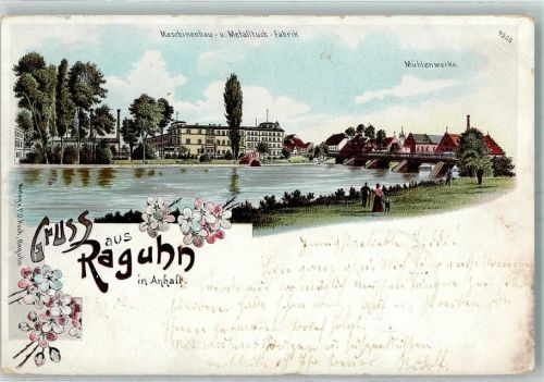 06779 O4409 Raguhn 1902 Lithographie Maschinenbau- und Metalltuch-Fabrik Mühlenwerke