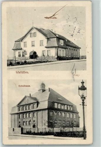 74731 W6968 Walldürn 1913 - Turnhalle Schulhaus Laterne