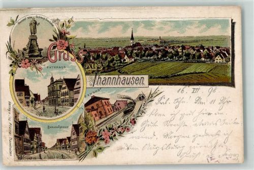 Thannhausen 1898 Christoph von Schmid Denkmal Rathaus Bahnhof Bahnhofstraße