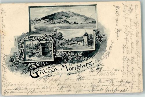 91207 W8560 Lauf a d Pegnitz 1901 Künstlerkarte Moritzberg Gasthaus Kapelle sign. F. Troit
