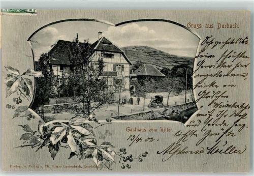 Durbach 1902 Gasthaus Zum Ritter Passepartout