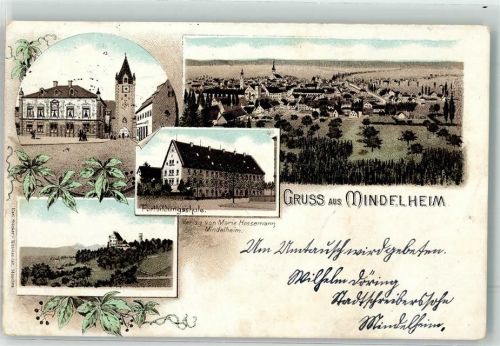 Mindelheim 1897 Fortbildungsschule Frühe AK