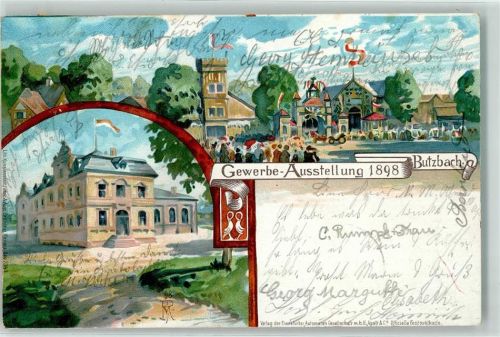 Butzbach 1898 Gewerbeausstellung 1898 Messegelände sign. PM