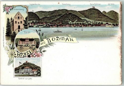 Bodman Frauenberg Schloß Gasthaus zur Linde Ruine Bodmann Lithographie