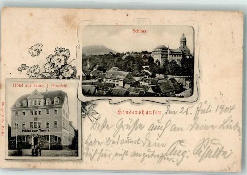 Sondershausen 1904 Schloß Hotel zur Tanne